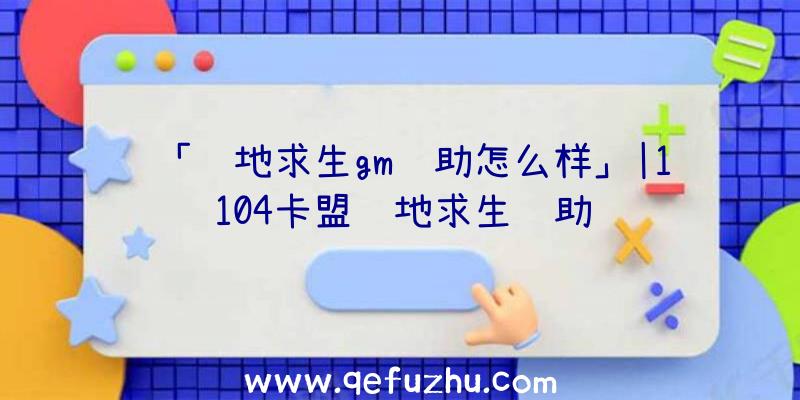 「绝地求生gm辅助怎么样」|1104卡盟绝地求生辅助